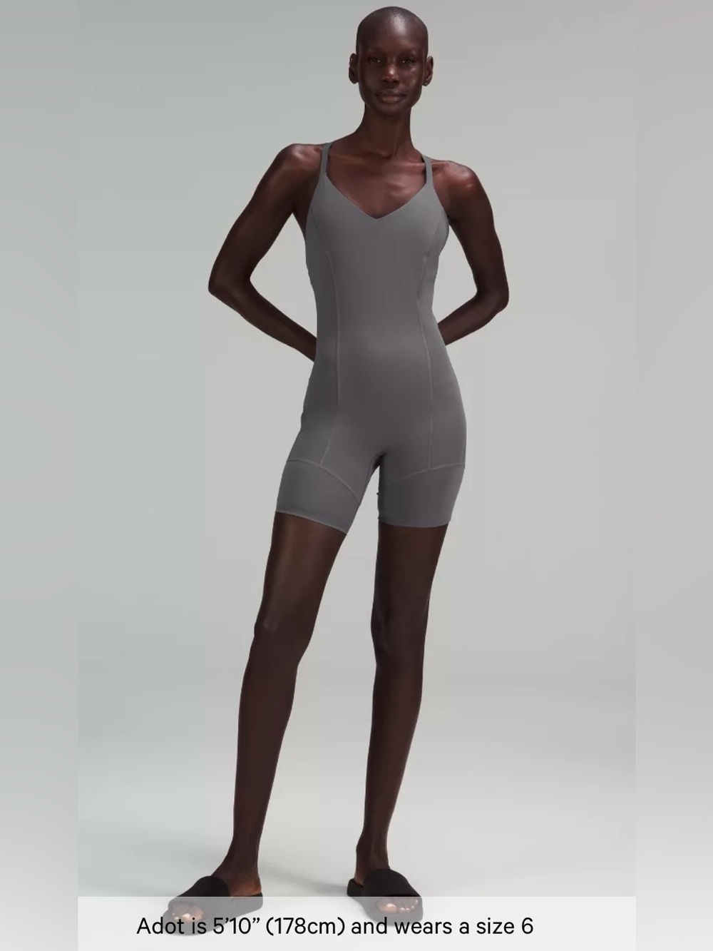LULULEMON lab Nulux and Mesh One-Piece 8" - Anchor (Sz 4)